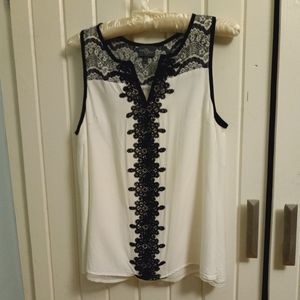 Market & Spruce lace-trimmed blouse